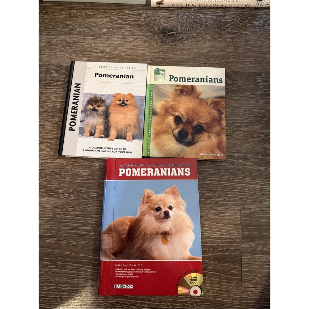 Lot Of 3 Pomeranian Training HC Barron's Dog Bibles, Kennel CLub, Animal Planet
